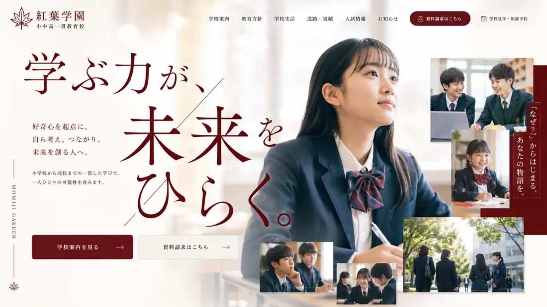 スクールサイトのUI改善 のビジュアル参考イメージ